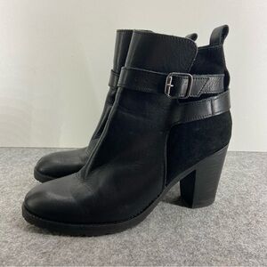 Lavorazione Artigiana Italy Super Soft Black Leather Suede Wrap Ankle BootsSize7
